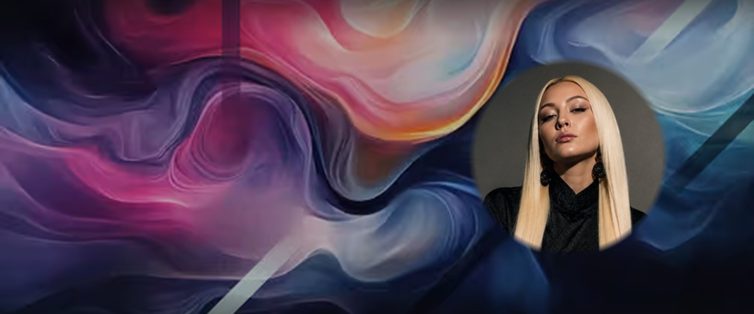 VERDANDI ORIGINS artwork with the artist’s portrait softly embedded on the right.