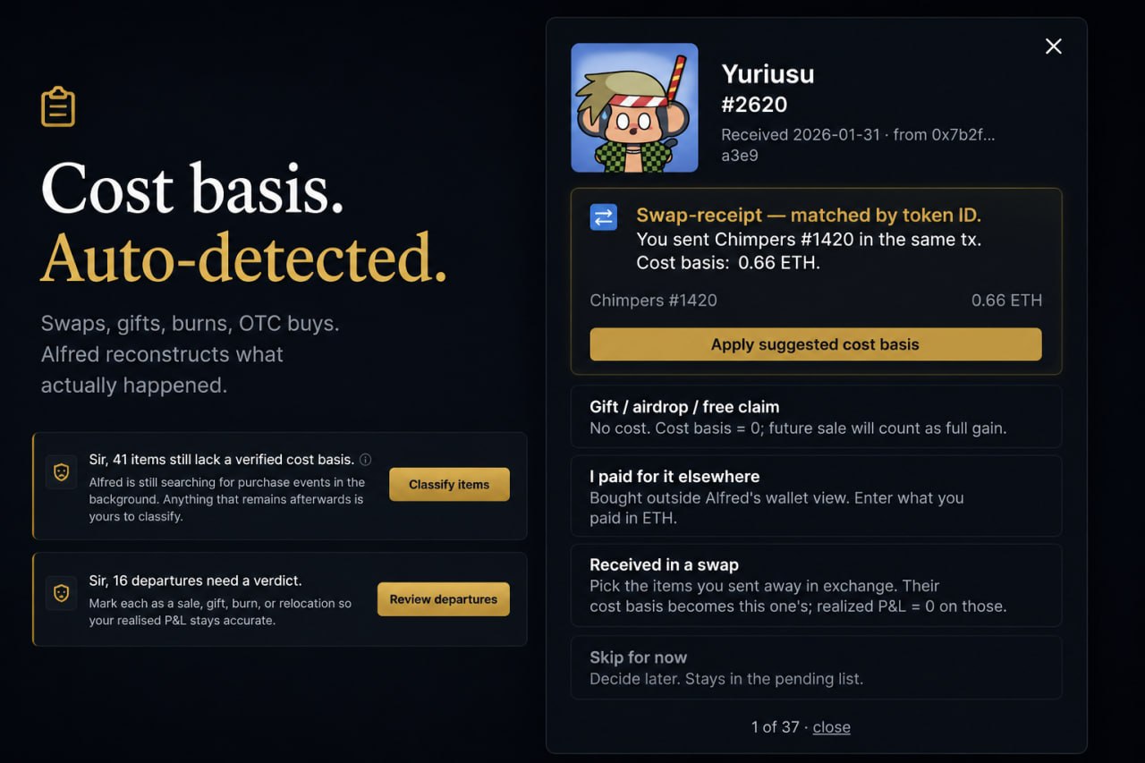 Alfred cost basis auto-detection